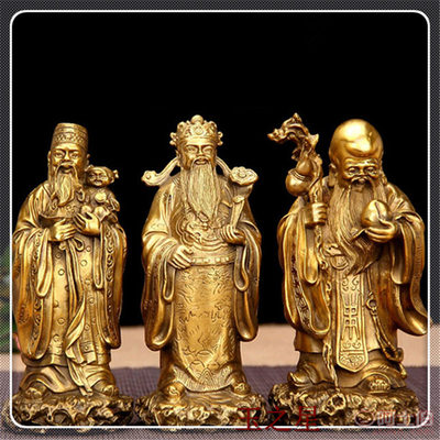 玉之星銅器工藝品 以福祿壽三星擺件，為家居與事業招財納福